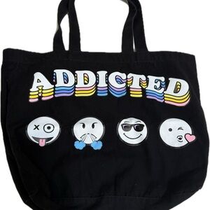 🔥2 for $5🔥Black Emoji Canvas Tote Bag